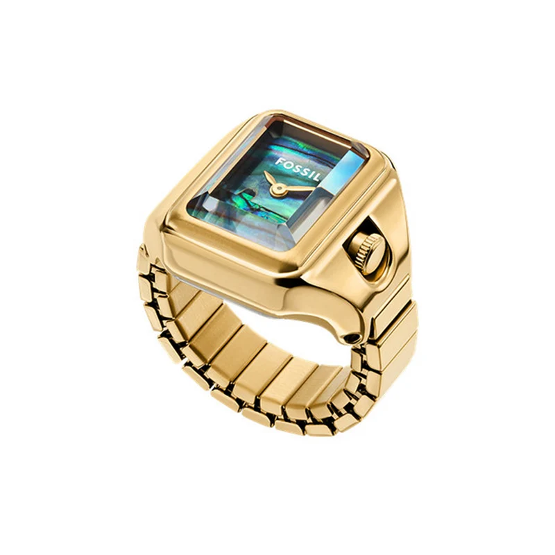 Fossil Raquel Damen-Ringuhr Aus Gold Und Schwarzen Perlen ES5411