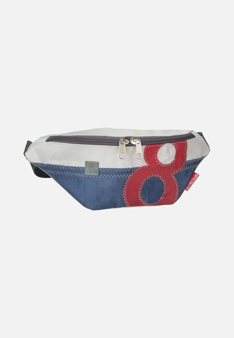 Knoten Weiß/Blau mit roter Zahl - Bauchtasche