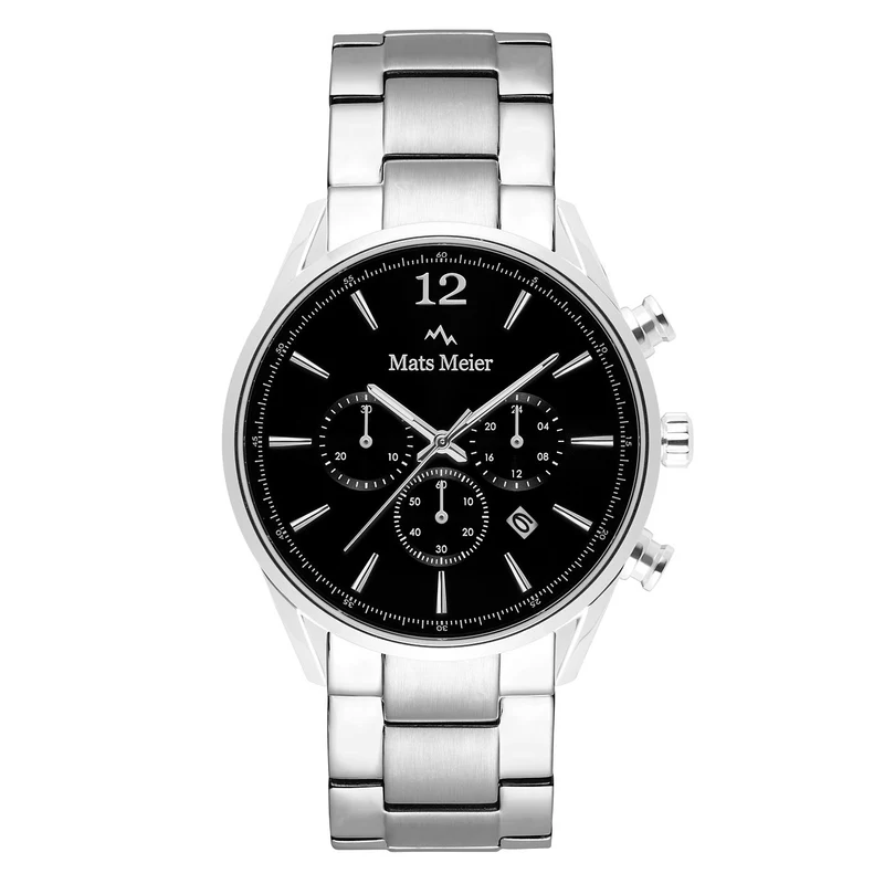 Mats Meier Grand Cornier Chrono Schwarz/Silberfarbene Uhr MM00110