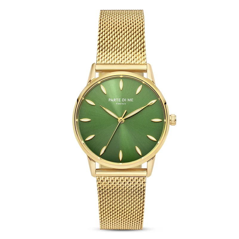 Parte Di Me Orologio rund Damenuhr goldfarben und grün PDM09054