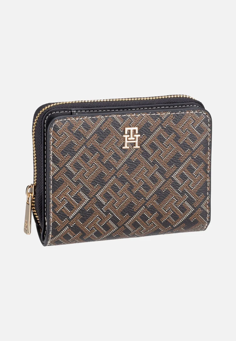 TH Icon Med Za W/Flap Mono Print Black Mix - Portemonnaie