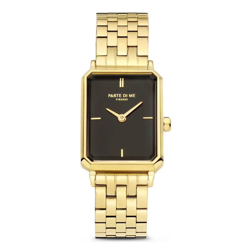 Parte Di Me Orologio Rechthoekig DamenUhr Goldfarbene und Schwarz PDM09001