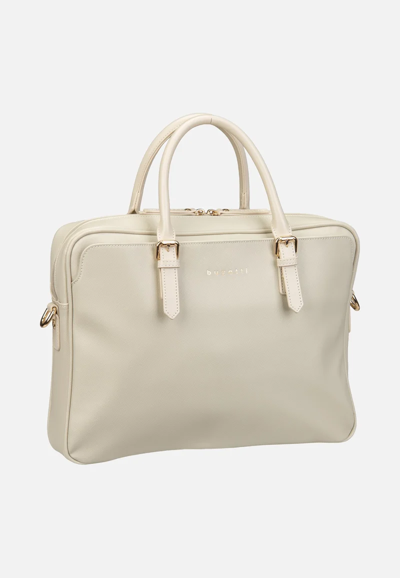 Ella Saffiano Briefcase Beige - Aktentasche