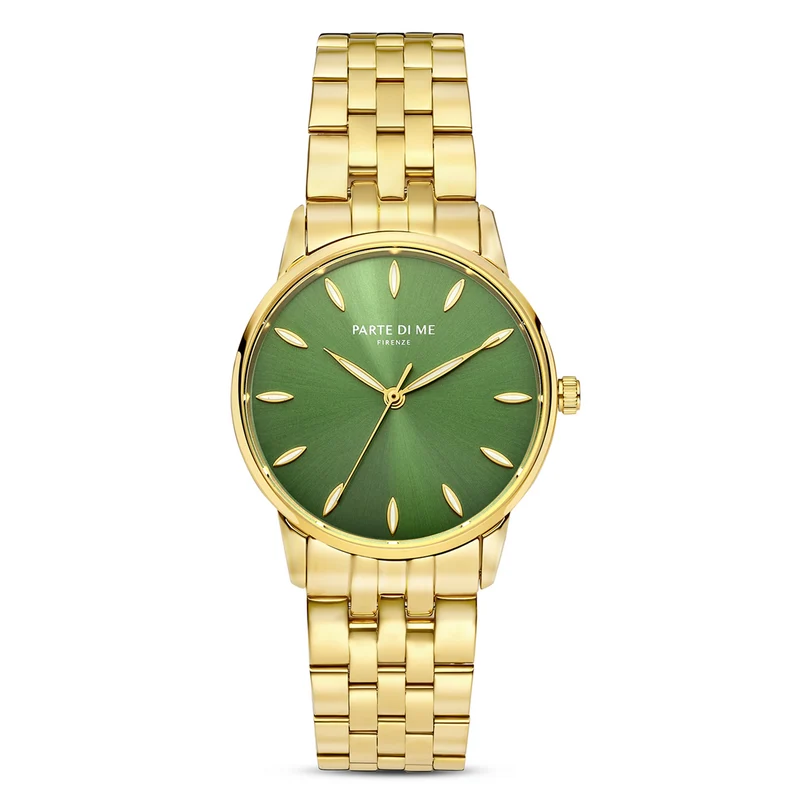 Parte Di Me Orologio rund Damenuhr goldfarben und grün PDM09046