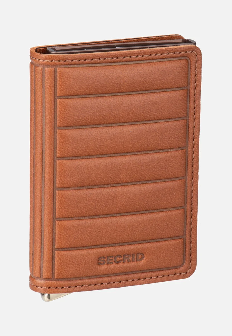Slimwallet Emboss Lines Cognac+ - Portemonnaie
