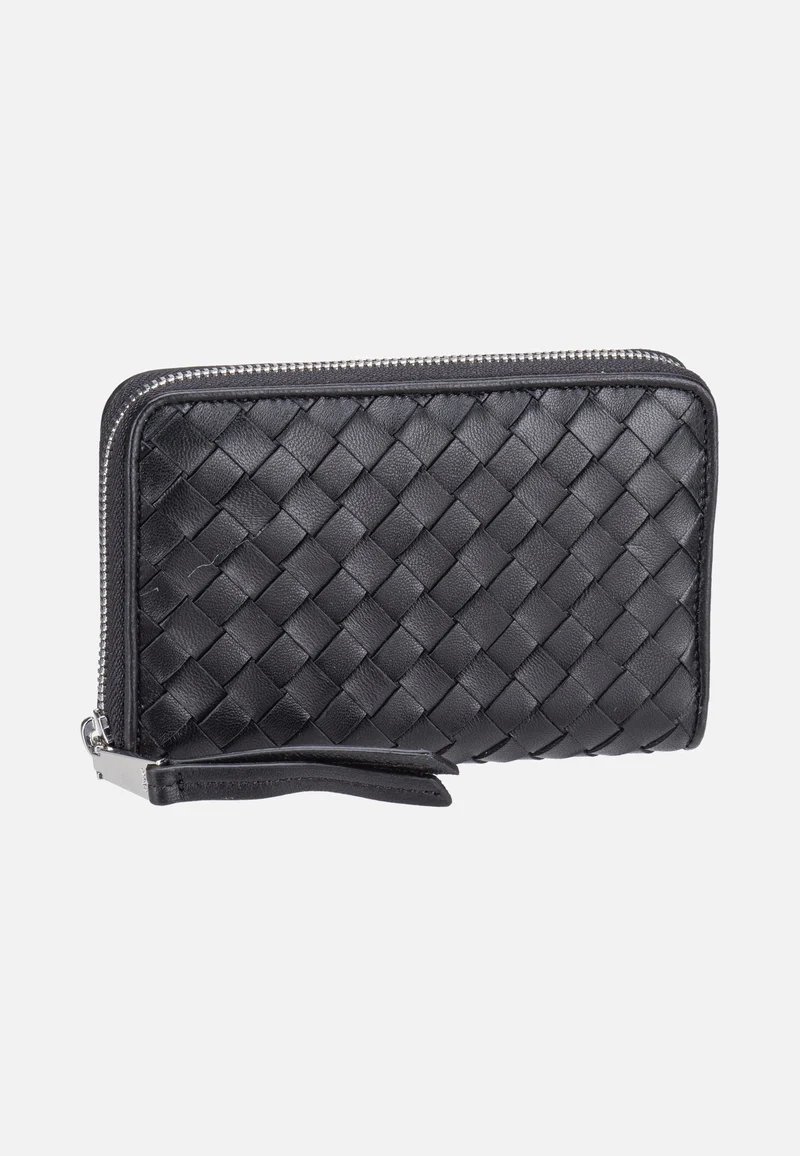 Piuma Weaving Wallet Black/Nickel - Portemonnaie