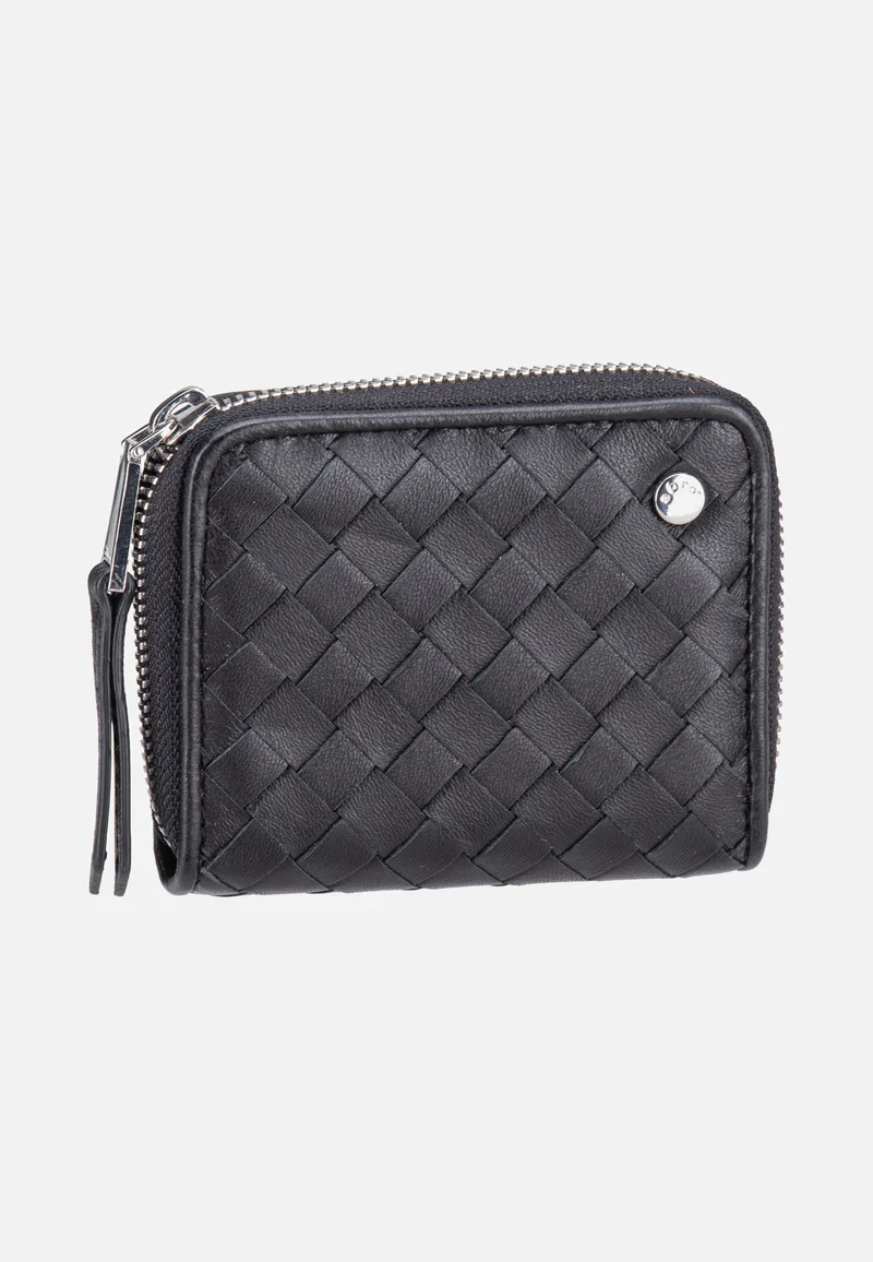 Piuma Weaving Mini Wallet Black/Nickel - Portemonnaie