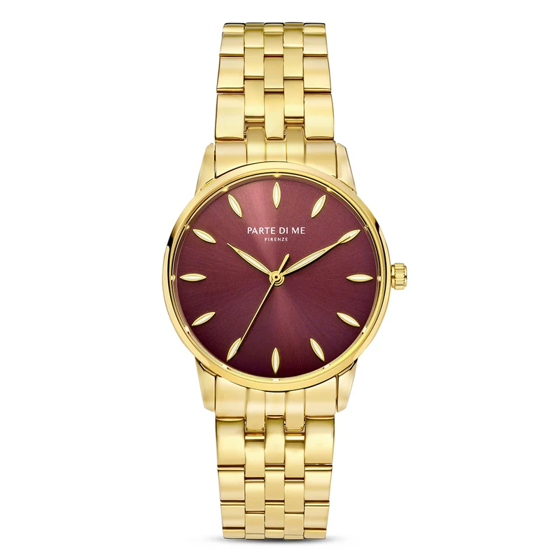Parte Di Me Orologio rund Damenuhr goldfarben und dunkelbraun PDM09047
