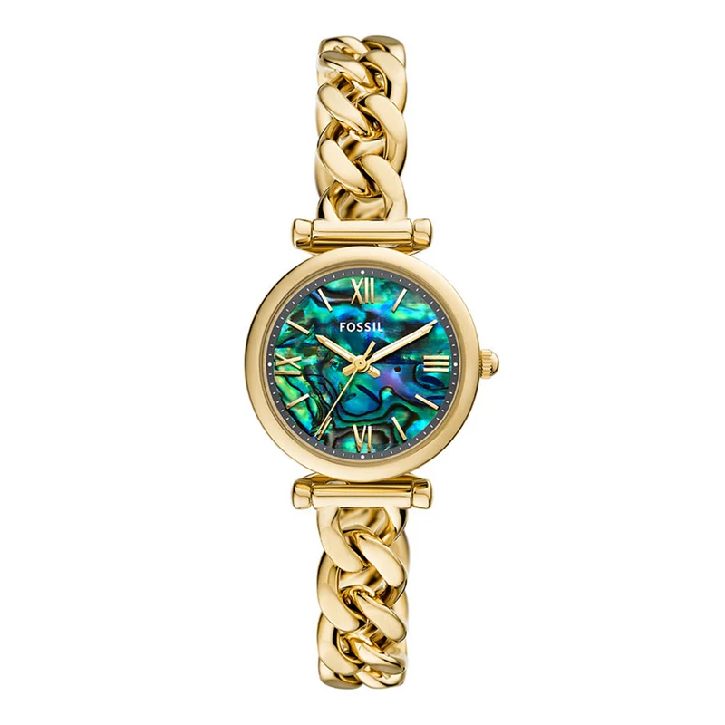Fossil Carlie Damenuhr Aus Gold Und Schwarzen Perlen ES5416