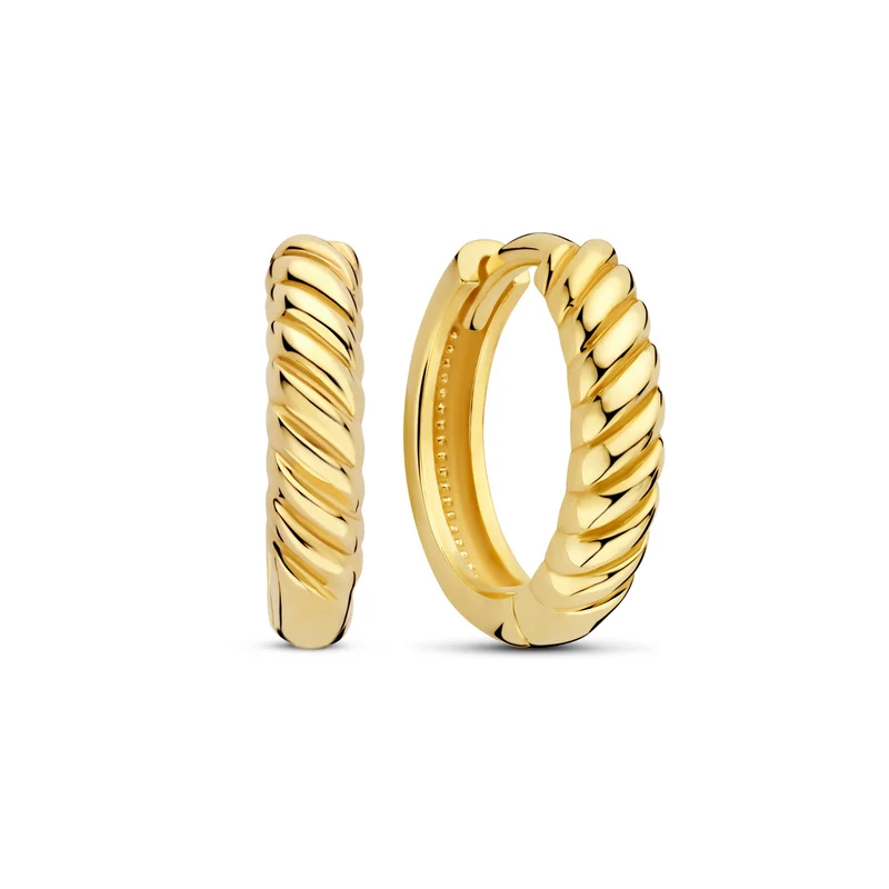 Beloro Jewels La Rinascente Milou 9-karätige Goldreifen-Ohrringe BO360106