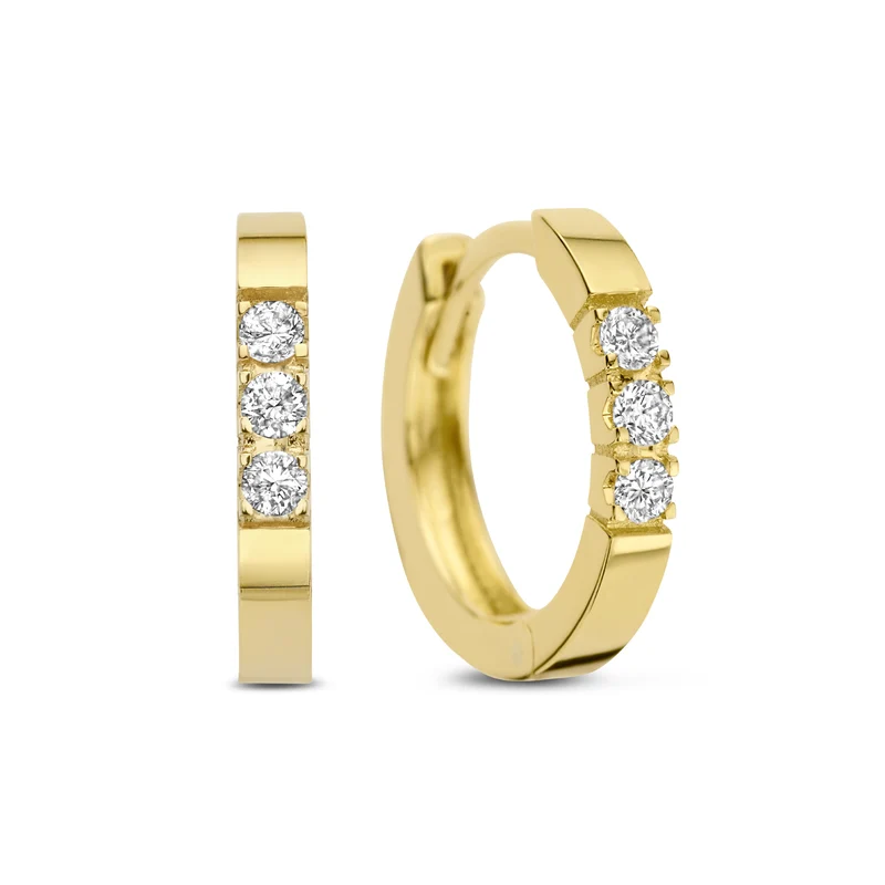 Isabel Bernard De la Paix Madeline 14 Karat | Gold Reif-Ohrringe | Diamant 0.15 Karat | IBD360018