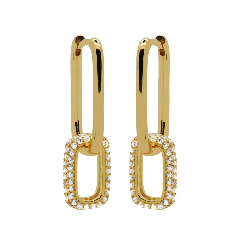 Karma 925 Sterling Silberen Goldfarbene Zirconia Densely Creolen H232GP