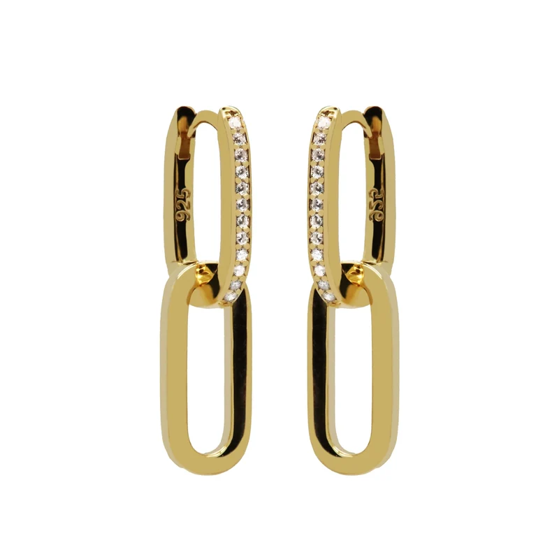 Karma 925 Sterling Silberen Goldfarbene Zirconia Densely Creolen H233GP