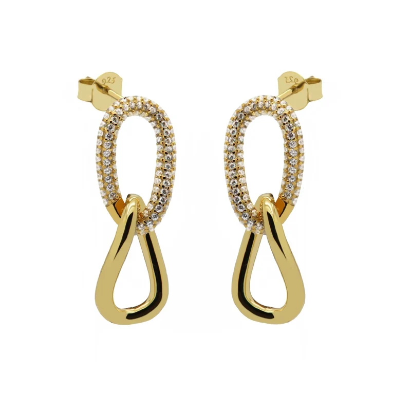 Karma 925 Sterling Silver Eve Chain Earrings X125GP