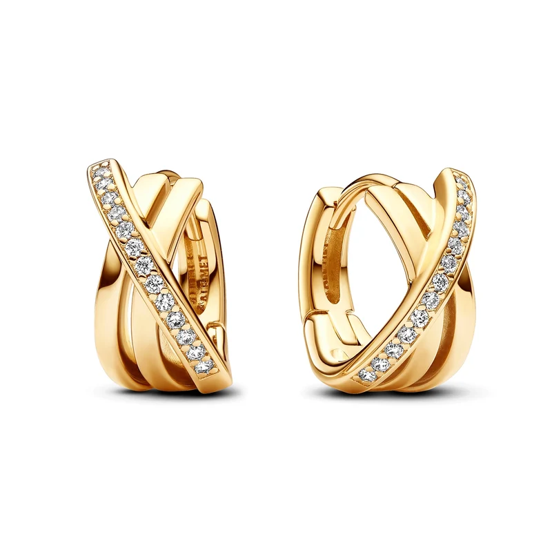 Pandora Signature damen Ohrknöpfe 585 Vergoldung 263150C01