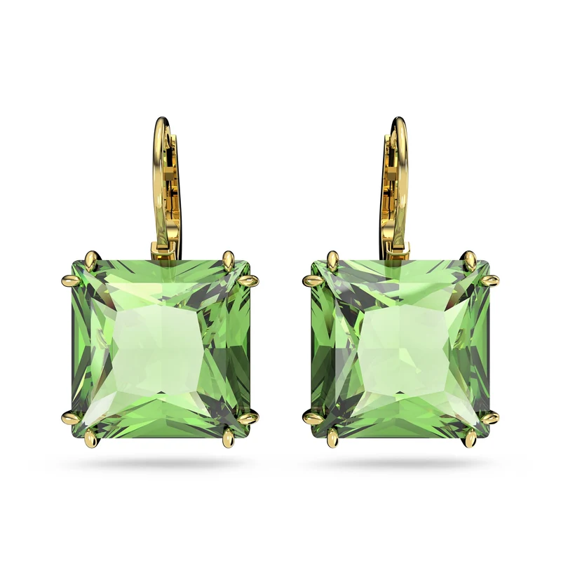 Swarovski Goldfarbene Ohrhänger mit Grüne Kristal 5636564