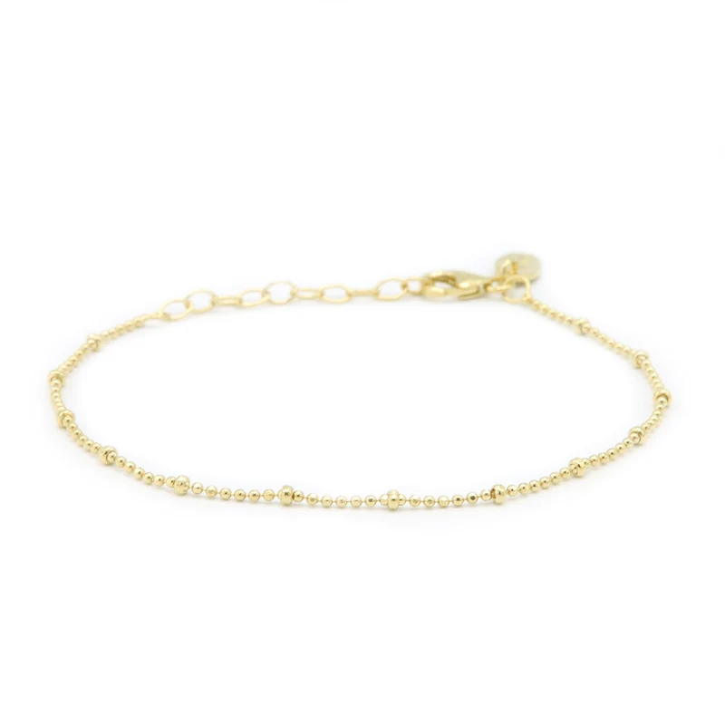 Karma 925 Sterling Silber Goldfarbene Dots Diamonds Armband 94127GP (Länge: 16.50 - 19.00 cm)