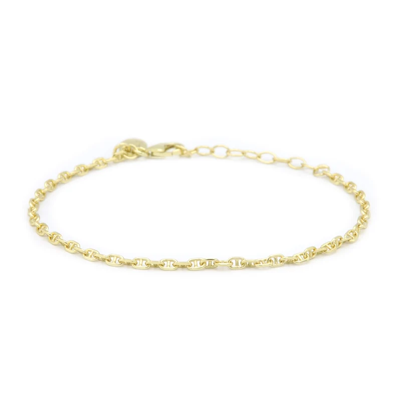 Karma 925 Sterling Silber Goldfarbene Chain Armband 94128GP (Länge: 16.50 - 19.00 cm)