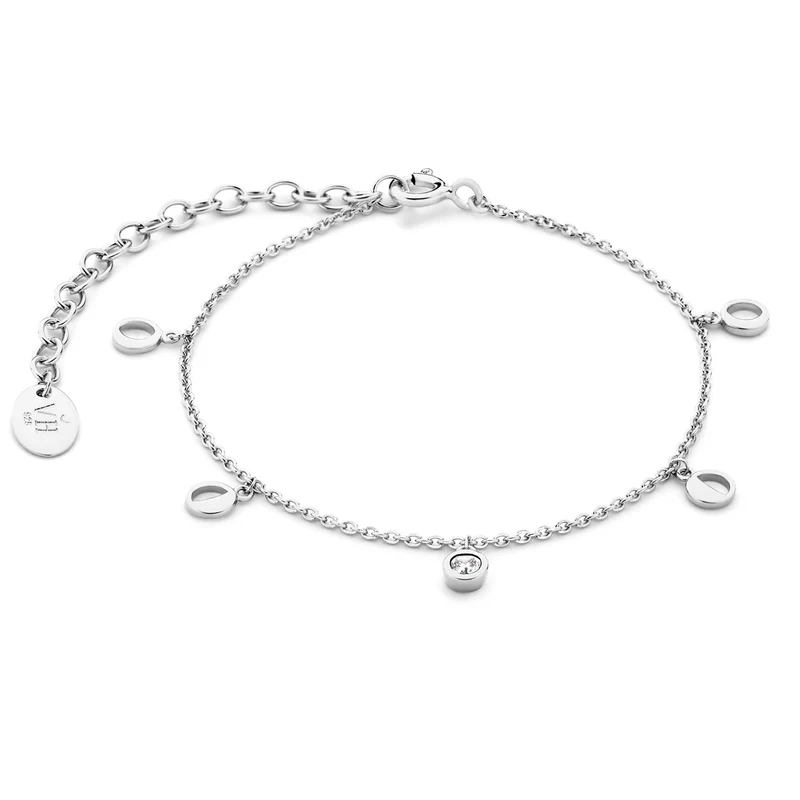 Violet Hamden Luna 925 Sterling Silbernes Armband mit Monden und Weißem Zirkonia-Stein VH320032