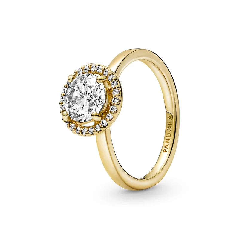 Pandora Timeless Goldfarbene Sparkling Round Halo Ring mit 585er Golden Plattierung 161234C01-52