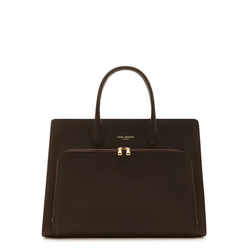 Isabel Bernard Honoré Nadine braune Kalbsleder Handtasche mit Laptopfach IB25087
