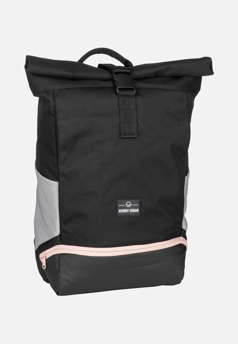 Allen Medium Schwarz-Rosa - Rolltop Rucksack