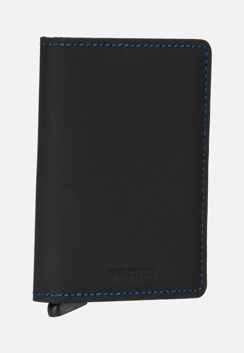Slimwallet Matte Black & Blue - Portemonnaie