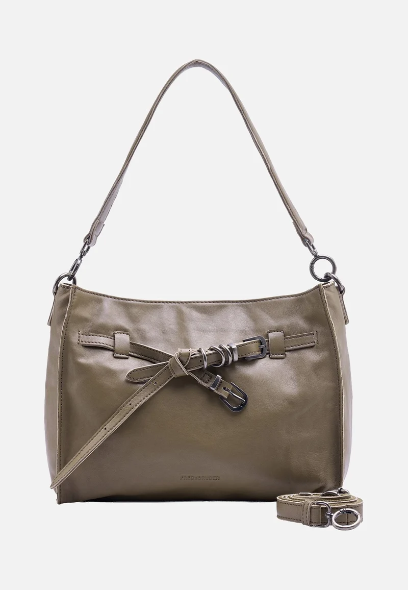 Belted With Love Shoulderbag Grey Khaki - Schultertasche