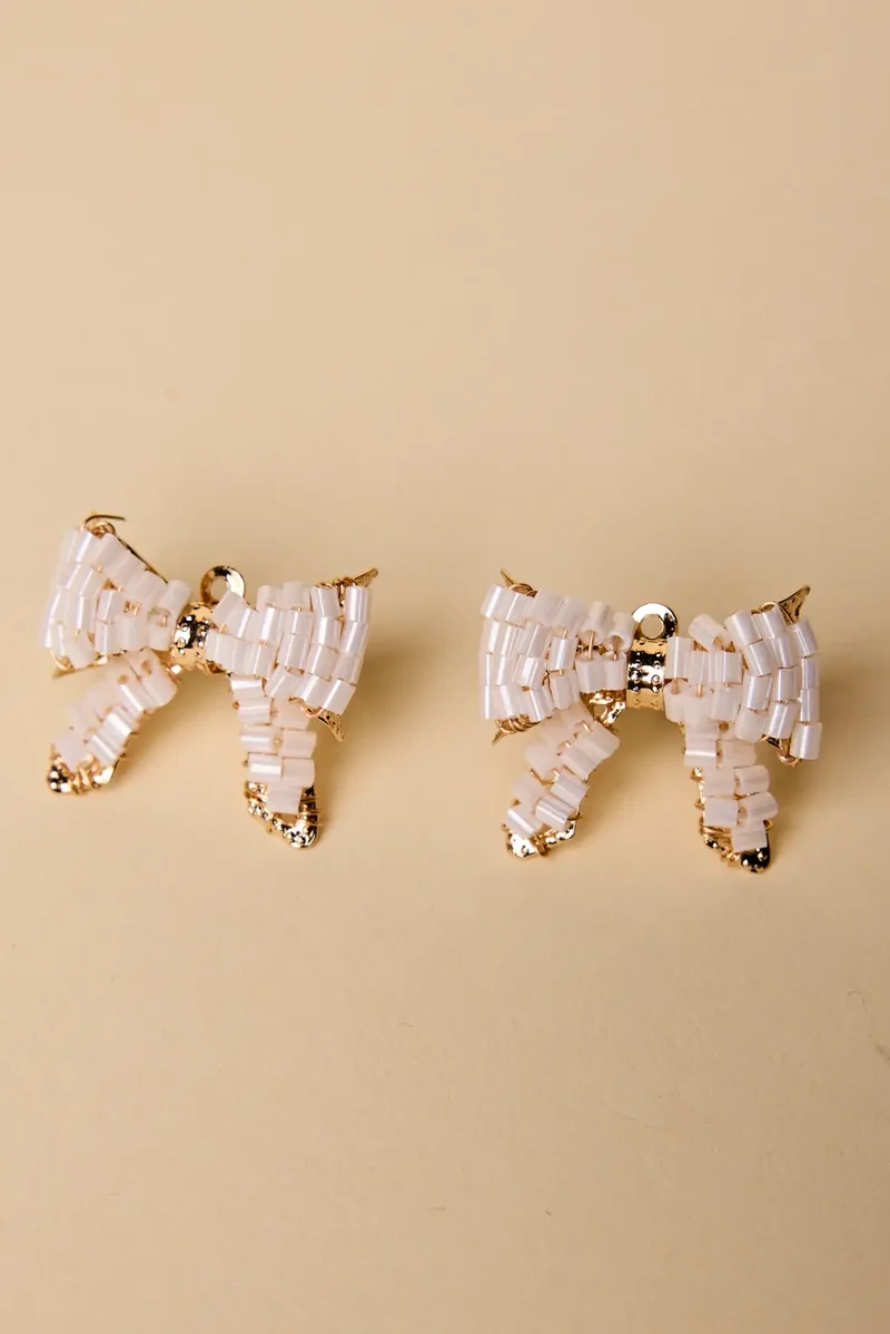 Playful Pearl Bow Earrings