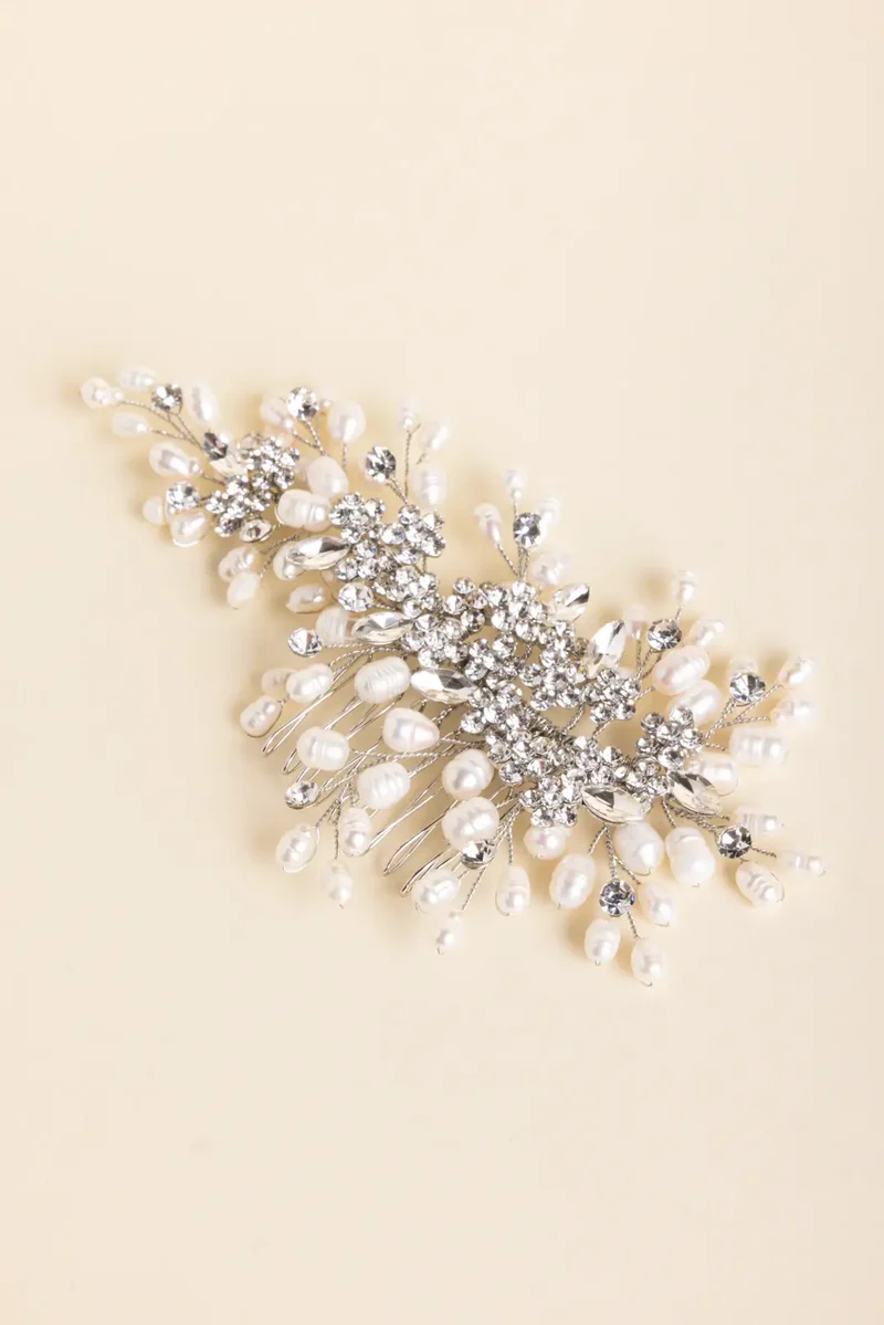 Pearl Crystal Opal Bridal Hair Comb