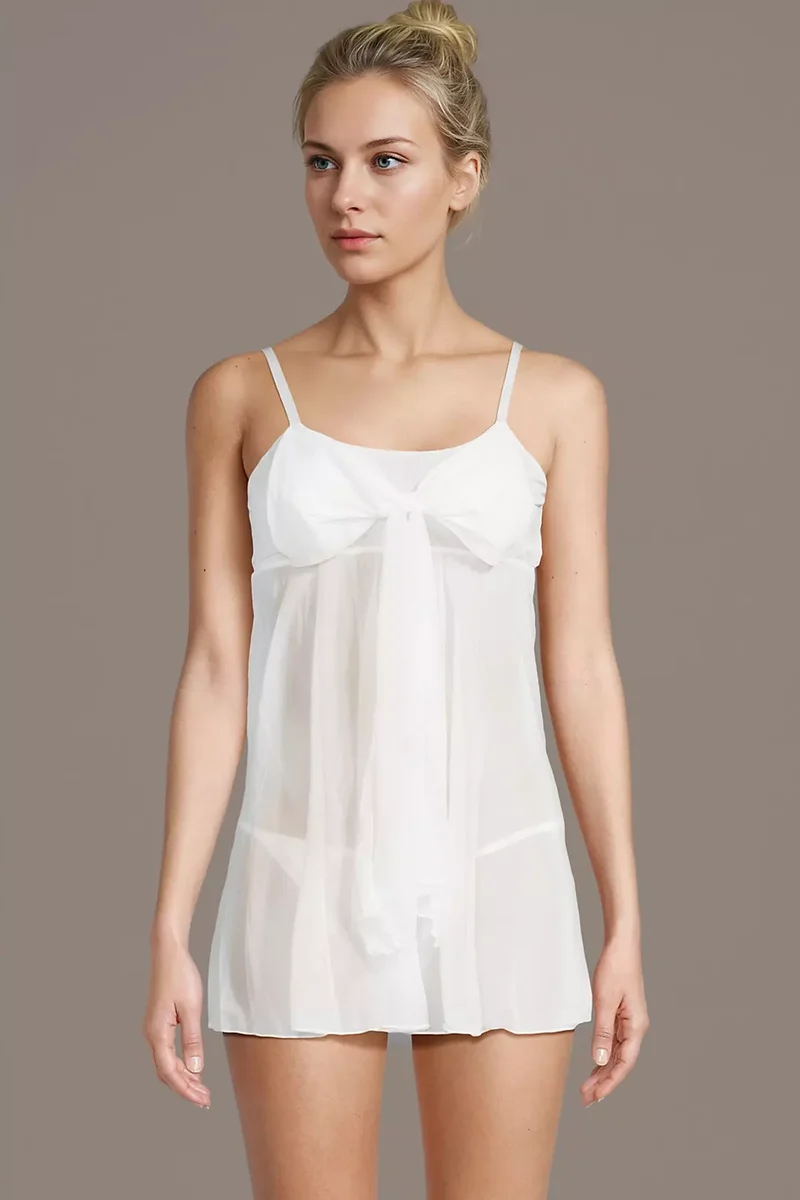 Mesh Bow Babydoll Set