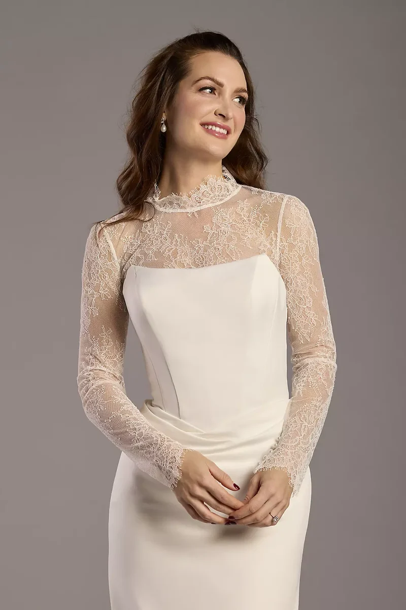 Chantilly Lace Long-Sleeve Bridal Topper