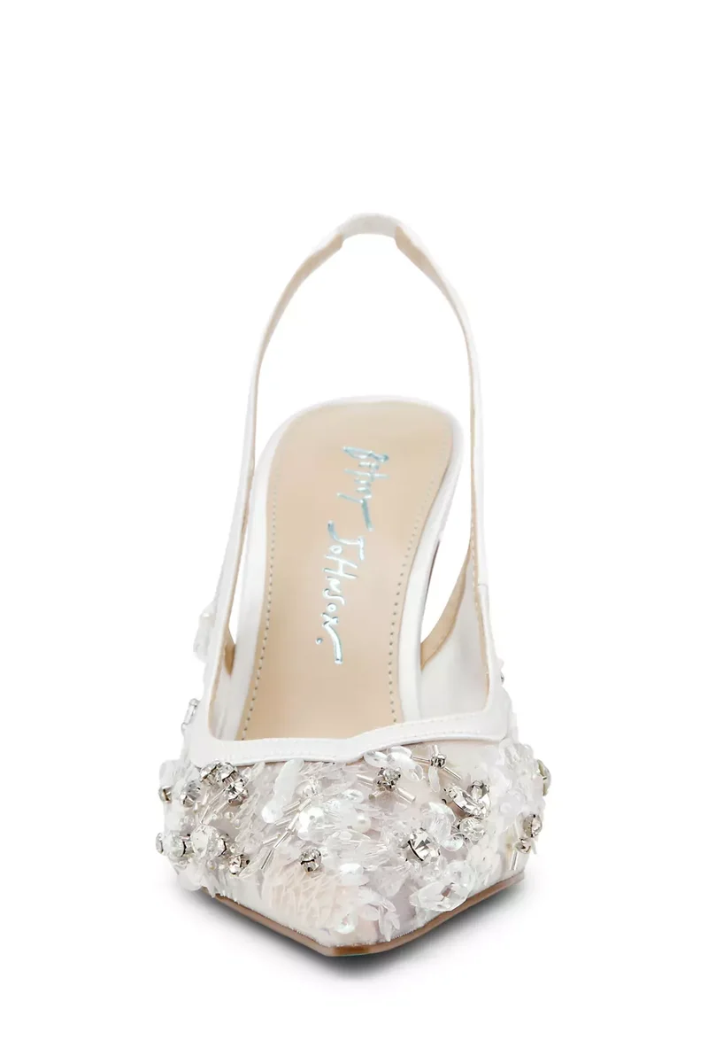 Sequin Beaded Slingback Heels
