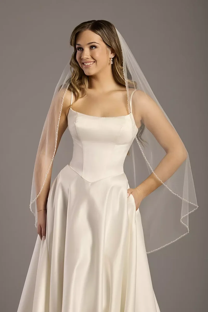 Pearl Edge Elbow-Length Veil
