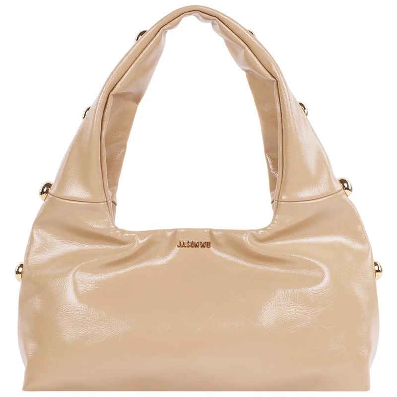 Jason Wu Studded Shoulder Bag in Crackled Finish, Tan