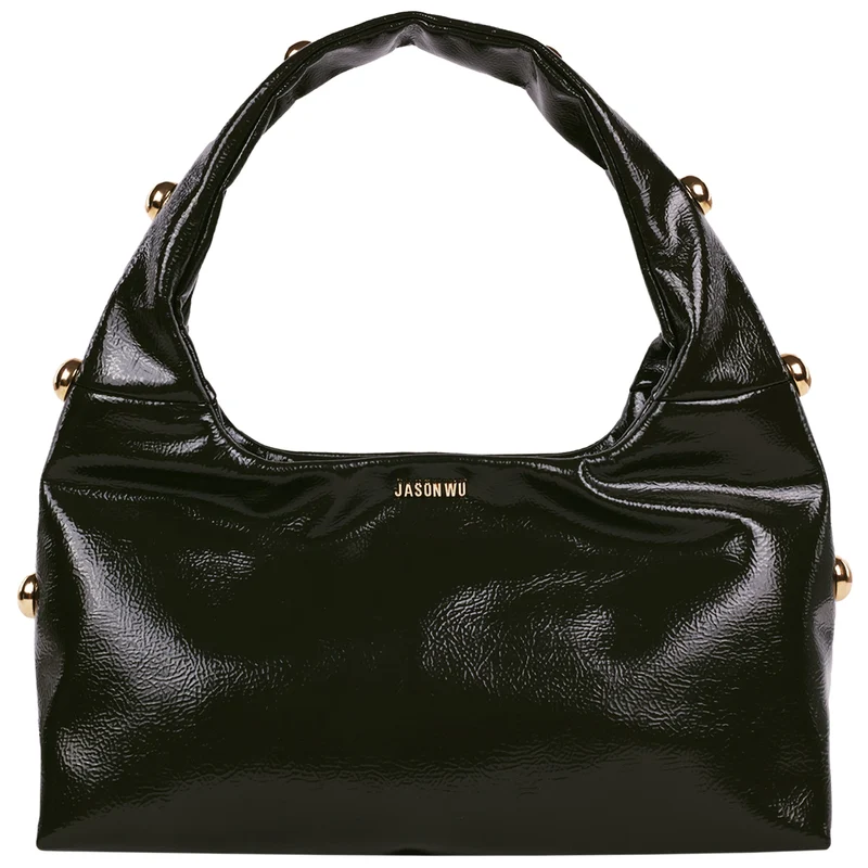 Jason Wu Studded Shoulder Bag in Crackled Finish, Olive