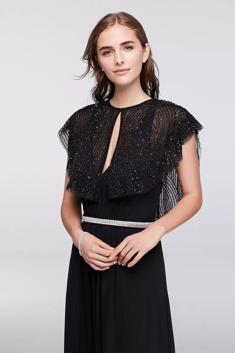 Beaded Flutter Sleeve Capelet