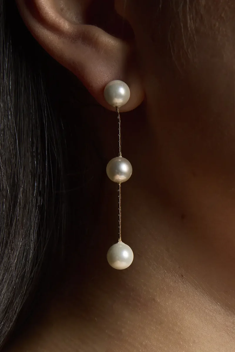 Pearl Strand Drop Earrings