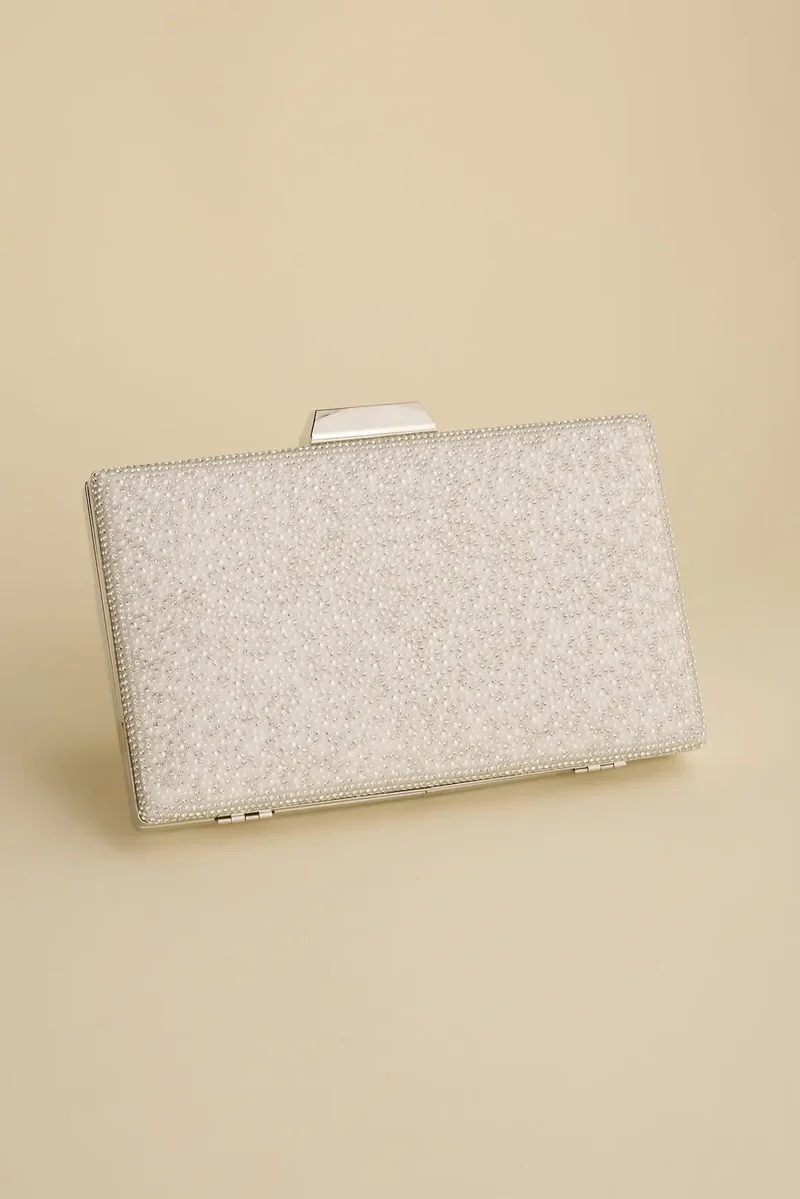 Pearl and Rhinestone Clutch Handbag